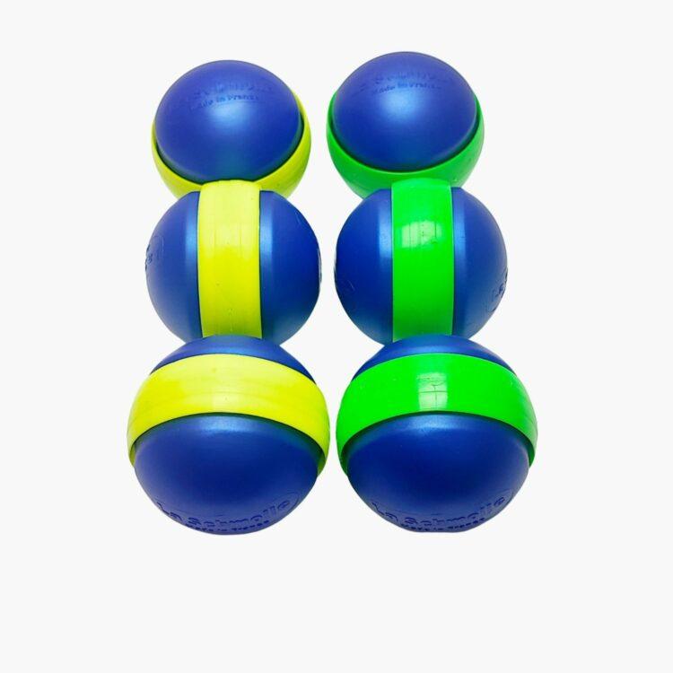 Bleu metal jaune vert